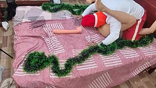 Sullying my stepmother's pussy and ass on Christmas